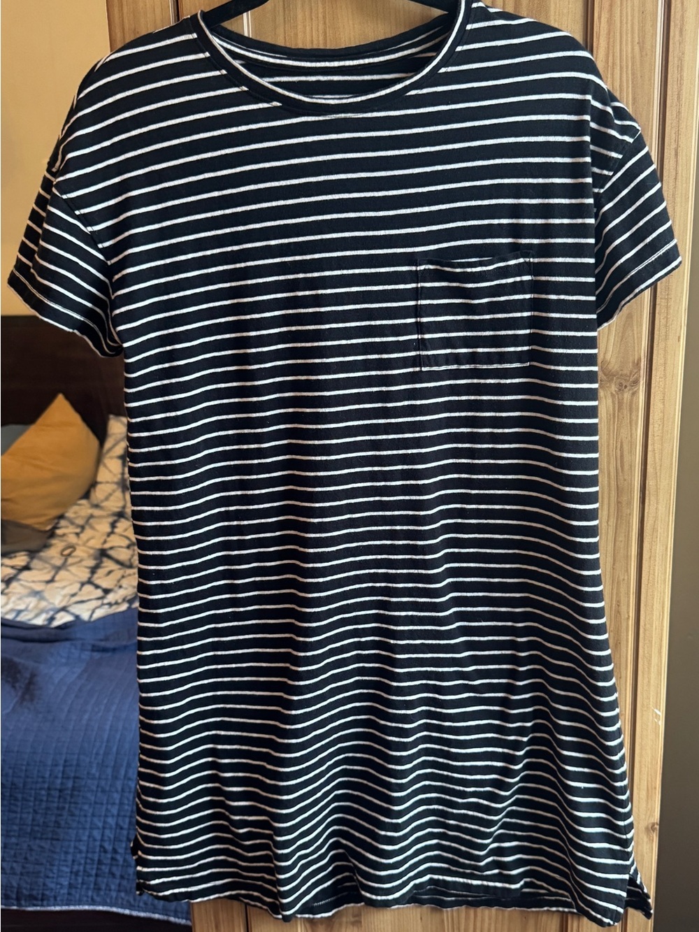 Universal Thread - 100% Cotton Black and White Striped Women's Tee Dress Size M